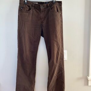 Dark Brown AG Adriano Goldschmied The Protégé Straight-Leg Pants